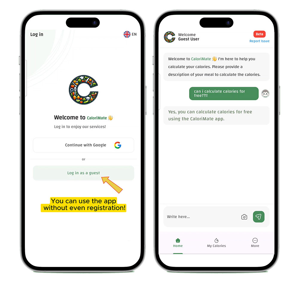 Free nutrition counter – free calorie counter online with CaloriMate
