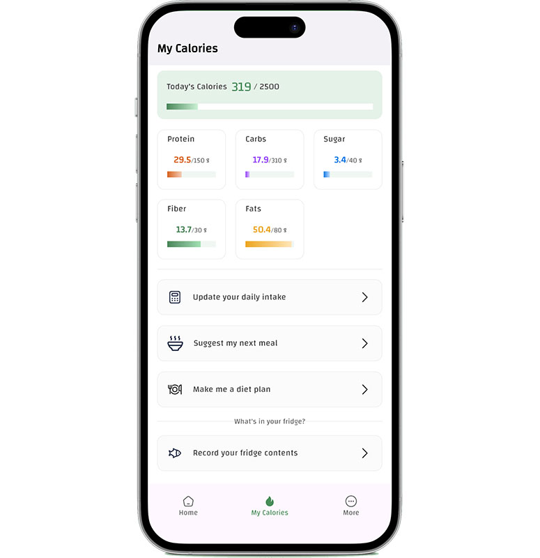 CaloriMate meal planning with calorie and macro tracking