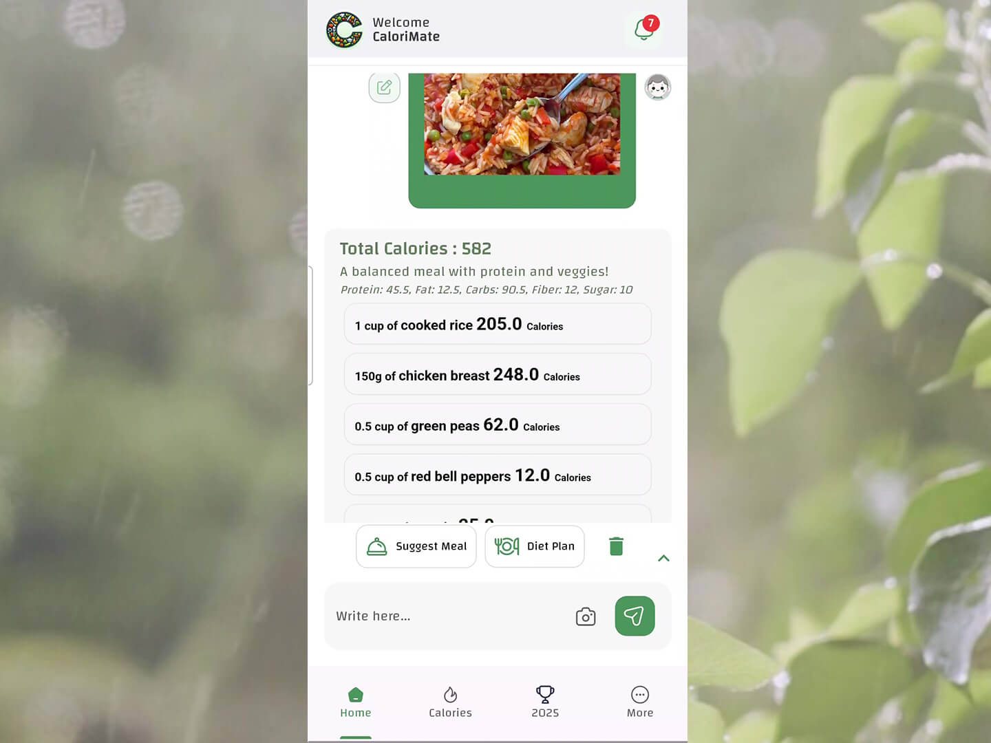 Free food calorie calculator by CaloriMate using AI nutrition estimation.
